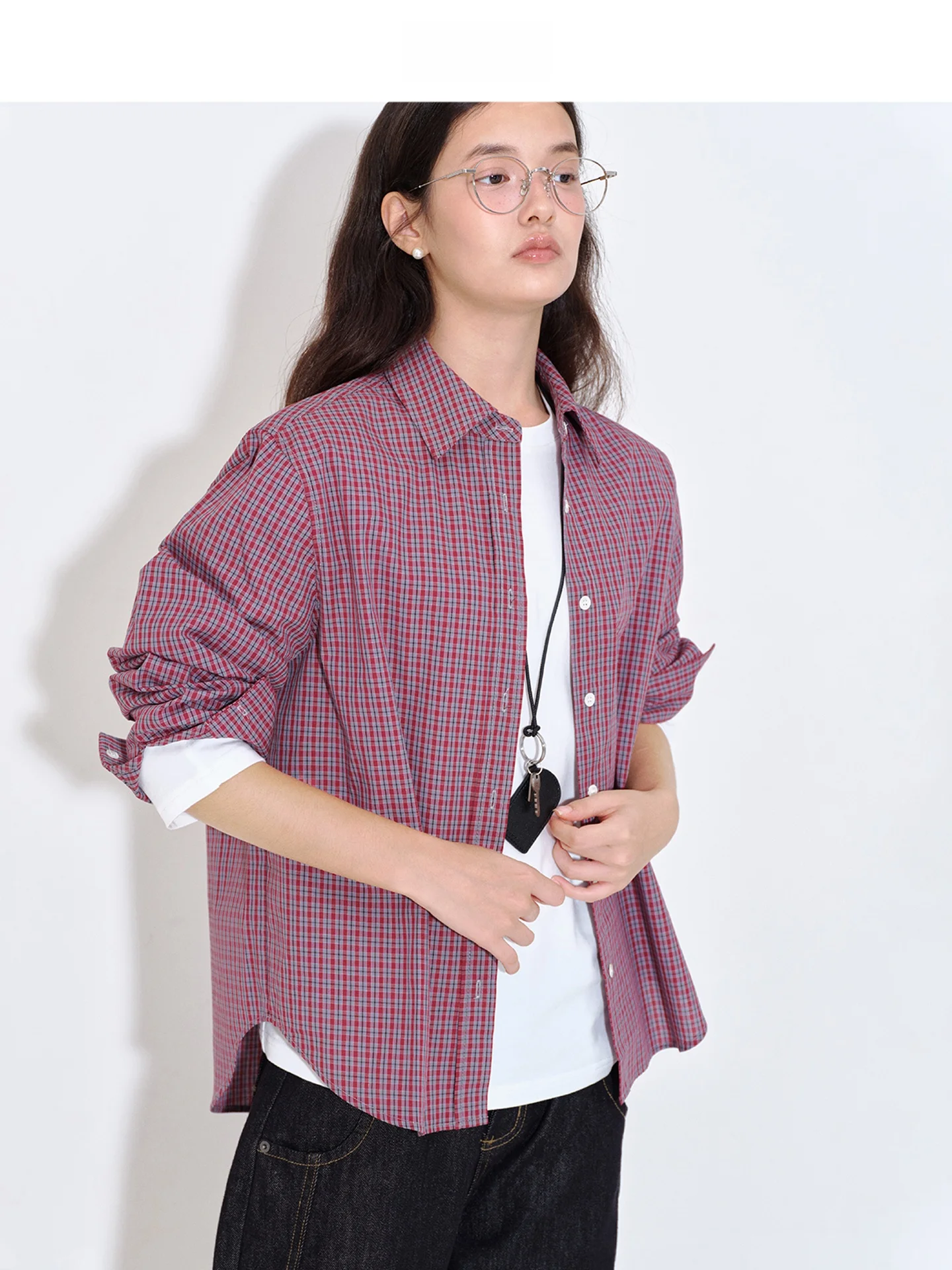 

Женская повседневная свободная хлопковая блузка Fano Spring Season 2026 New Sle с длинным рукавом, ярких цветов, универсальная, базовая модель MIU ID