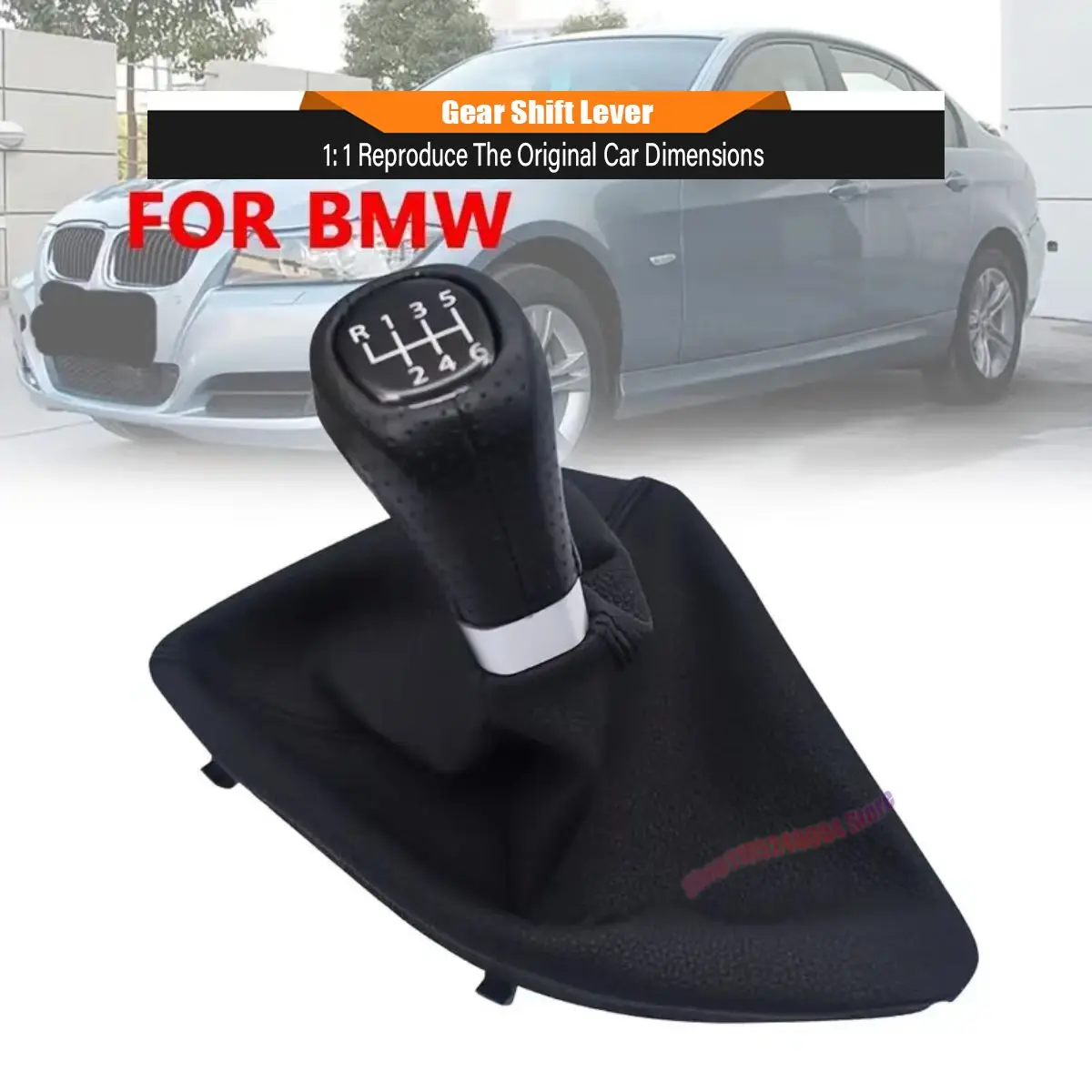 For BMW 1 Series E81 E82 E87 E88 (2004-2013) 5/6-Speed Manual Transmission PU Leather Gear Shift Knob Replacement