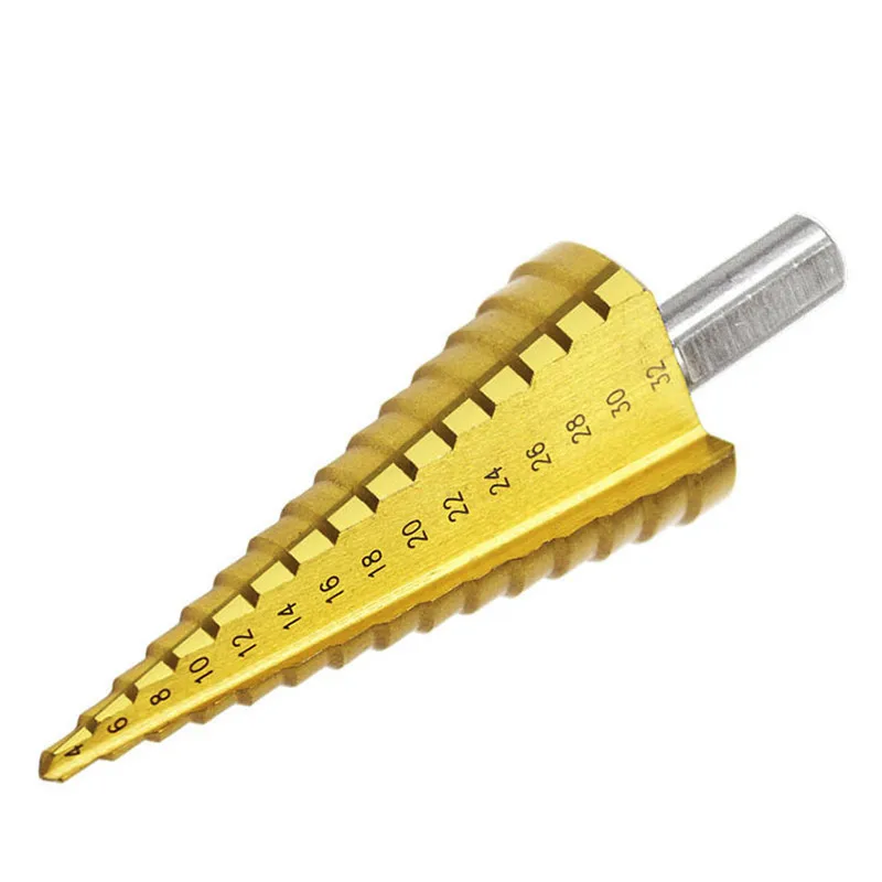 Imagem -04 - Hss Straight Groove Step Drill Bit Revestido de Titânio Madeira Metal Hole Cutter Core Cone Conjunto de Ferramentas de Perfuração 412 mm 420 mm 432 mm Pcs