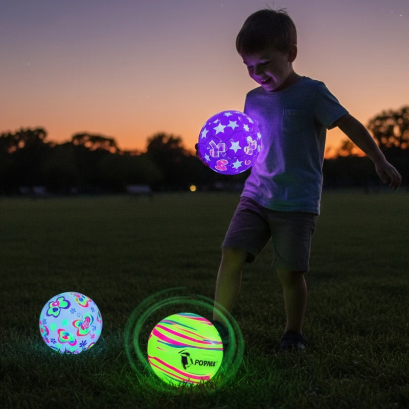 Pelota inflable que rebota iluminada, columpio intermitente, pelota de Fitness, juguete divertido al aire libre para niños, juegos de fiesta y juegos, 1-10 Uds.