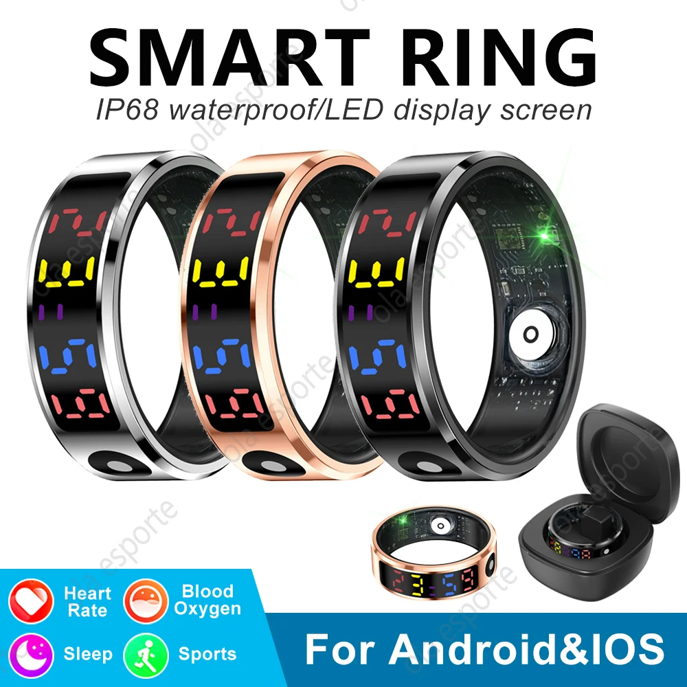 

Новинка 2025 года, умное кольцо для мужчин и женщин, несколько спортивных режимов, фитнес-кольца, мониторинг сердечного ритма, сна, модное кольцо, светодиодный цифровой дисплей