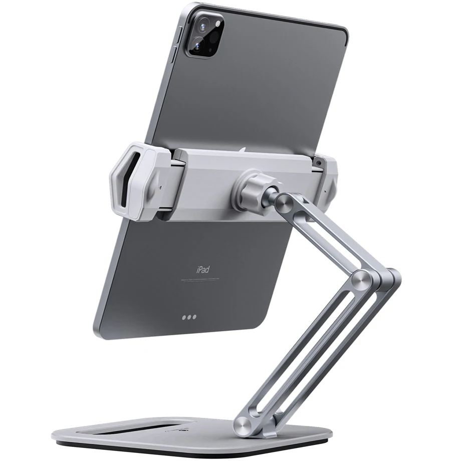 Go! Tablet Stand Adjustable Folding Holder Aluminum Alloy Arm Ergonomic 360 Degree Rotatable For 4-13 inch Tablet and Phone