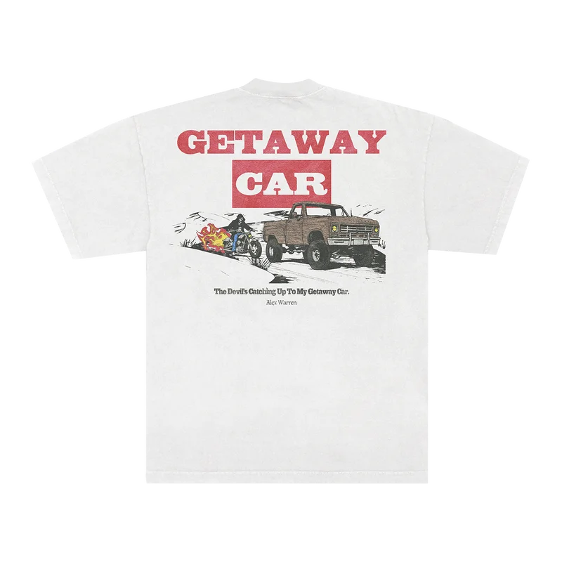 أليكس وارن Ablum المهرب سيارة تي شيرت الرجال القطن الثقيل المتضخم Y2k تي شيرت عادية فضفاض الشارع قصيرة الأكمام الملابس العصرية