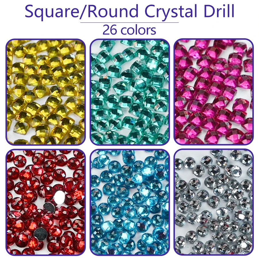 445 DMC Colors Wholesale Zip Bag Loose Drills High Quality Resin Stones For DIY Diamond Painting Square AB Crystal Glowing SP5