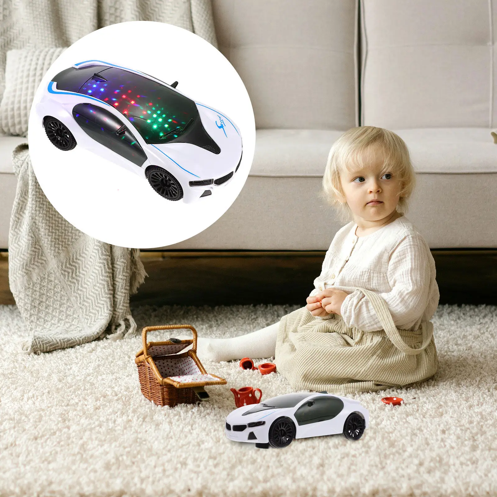 

1Pcs Music Electric Car Mini Creative Glowing Sliding Car for Kids Educational Plaything Fun Child Gift Children Plaything