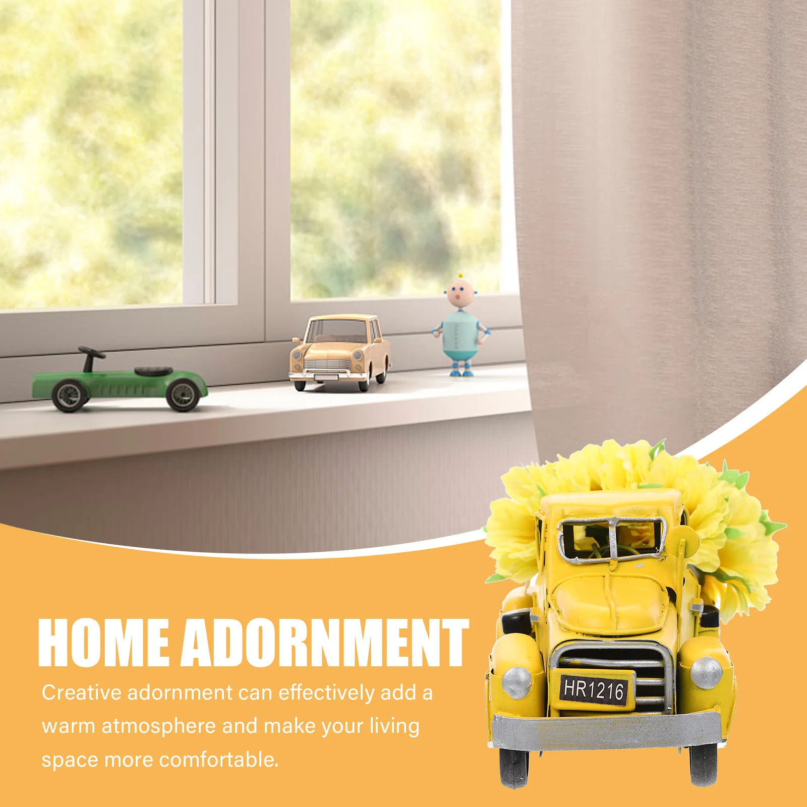 

Festival Truck Ornament Sunflower Tabletop Adornment Decoration Tabletop Decoration Home Adornment