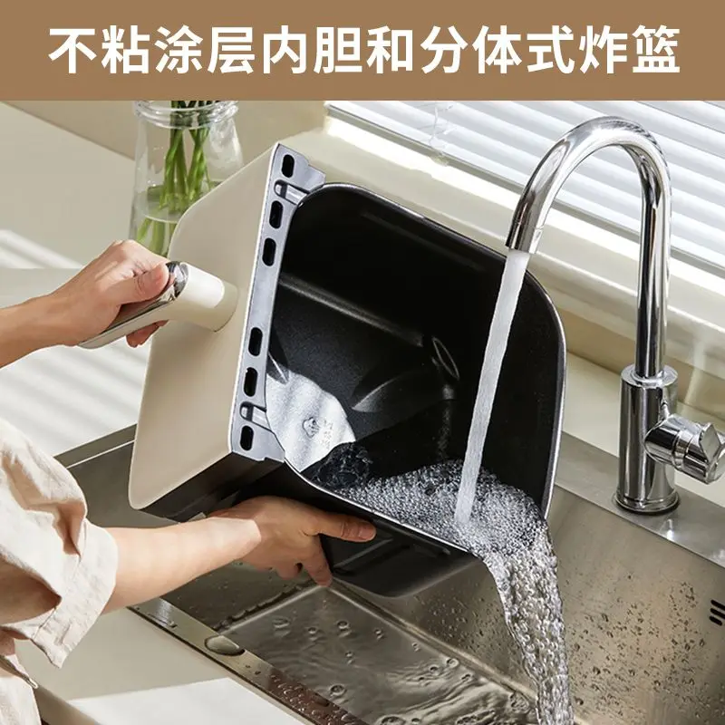 مقلاة هوائية منزلية جديدة ذكية أوتوماتيكية بالكامل متعددة الوظائف بدون قلاب خالية من الزيت سعة كبيرة 7 لتر