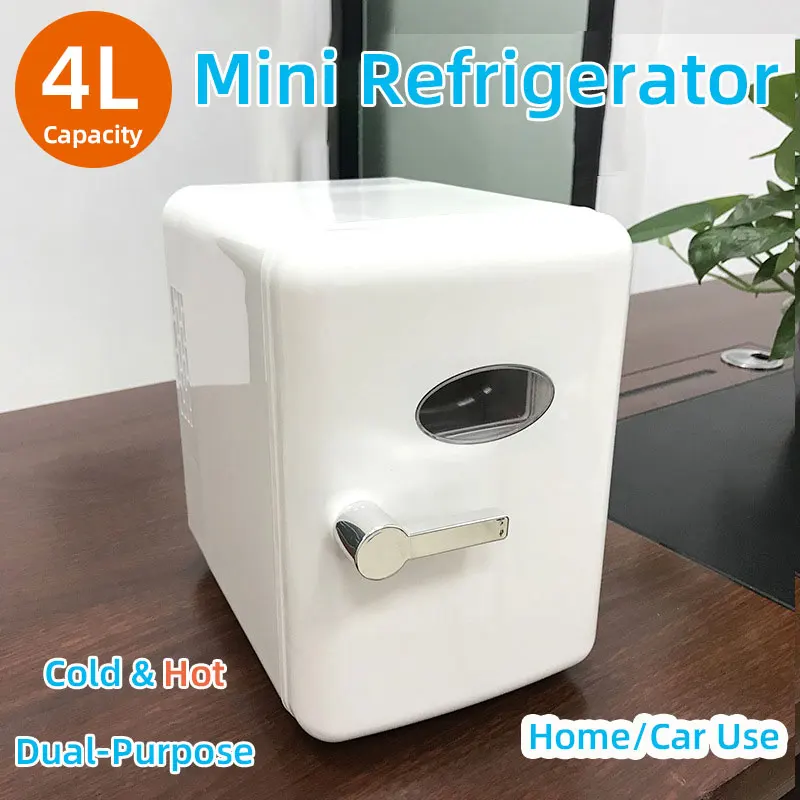 

4L Mini Refrigerator Small Household Fridge Vehicle Freezer Dual Use Of Refrigeration And Heating Home Appliance Beer Cooling