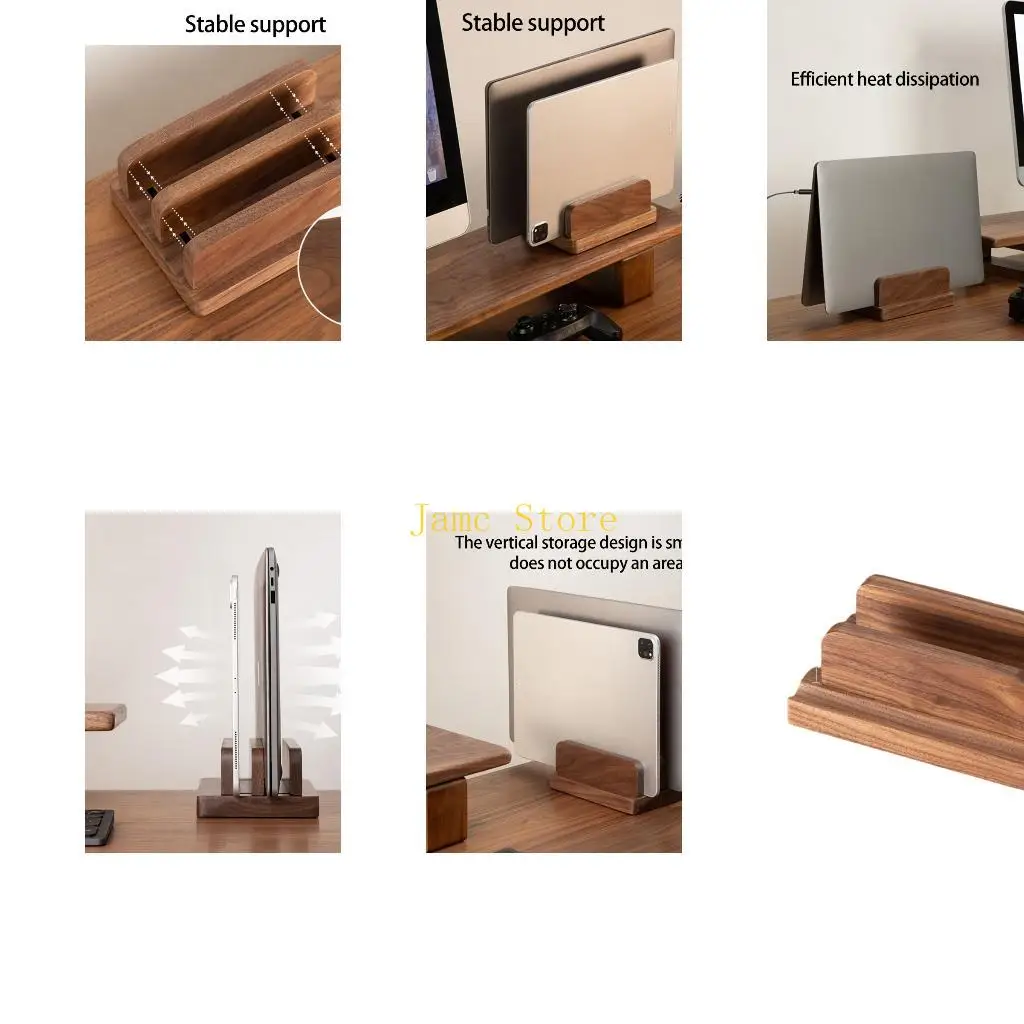 LX0B Handcrafted Wooden Notebook Stand With Elegant Finishes And Secure Grips Base For Viewing