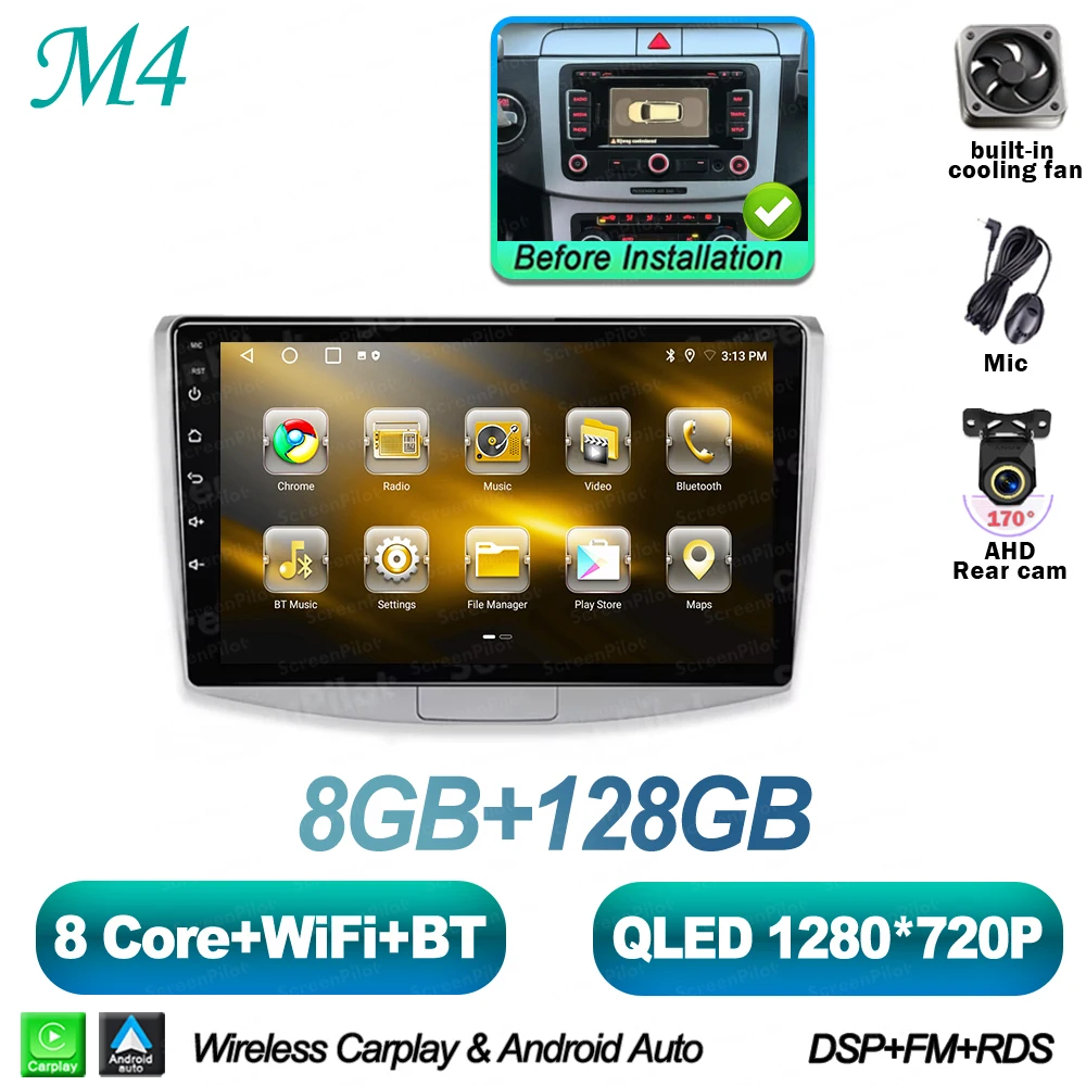 For Volkswagen VW Passat B6 B7 B8 CC 2007- 2021 Android 16 Multimedia Video Player Carplay Intelligent System Wifi 4G 8 Core image 3