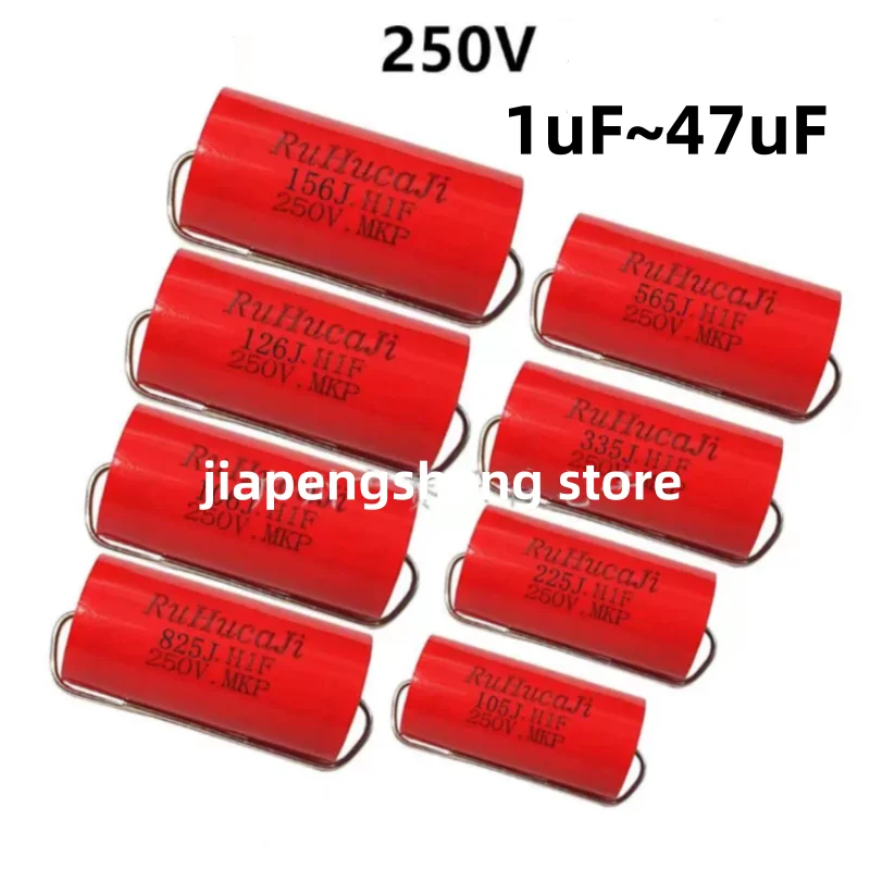 2PCS,1~47UF speaker speaker divider tweeter poleless MKP capacitor 2.2/3.3/4.7/6.8/10/12/15/20/33/47UF 250V