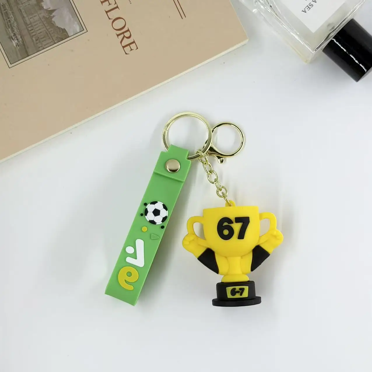 Creative Six Seven 67 Sports Keychain Cartoon Athlete Figure Key Ring Pendant Bag Backpack Charm Unisex Accessory Gift