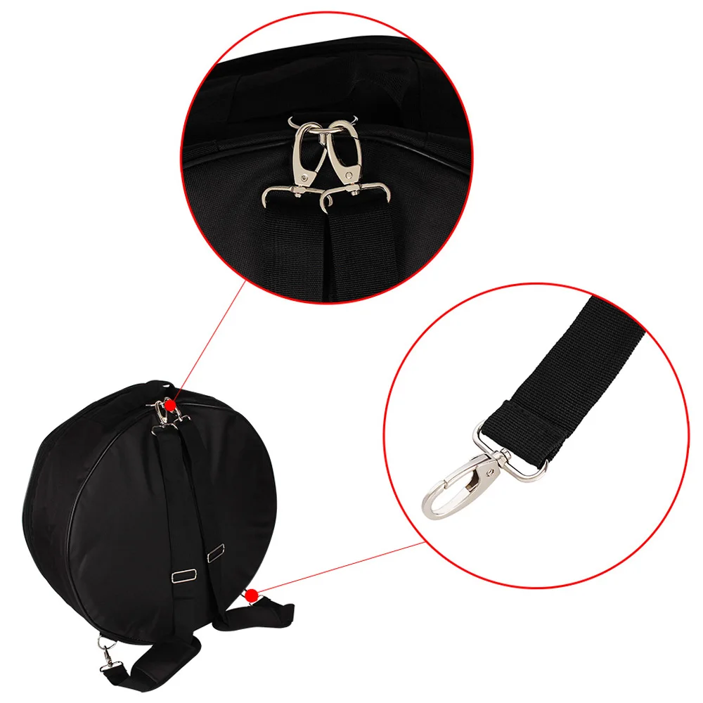 Durable 14 Inch Snare Drum Bag Backpack Case with Shoulder Strap Outside Pockets Storage Bag