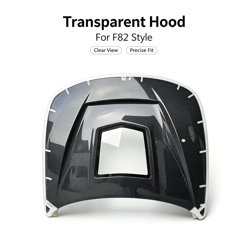 Carbon Fiber Transparent Hood Bonnet For BMW F82 M4 2014‑2020 Sport Style Front Engine Cover Automotive Modification Parts