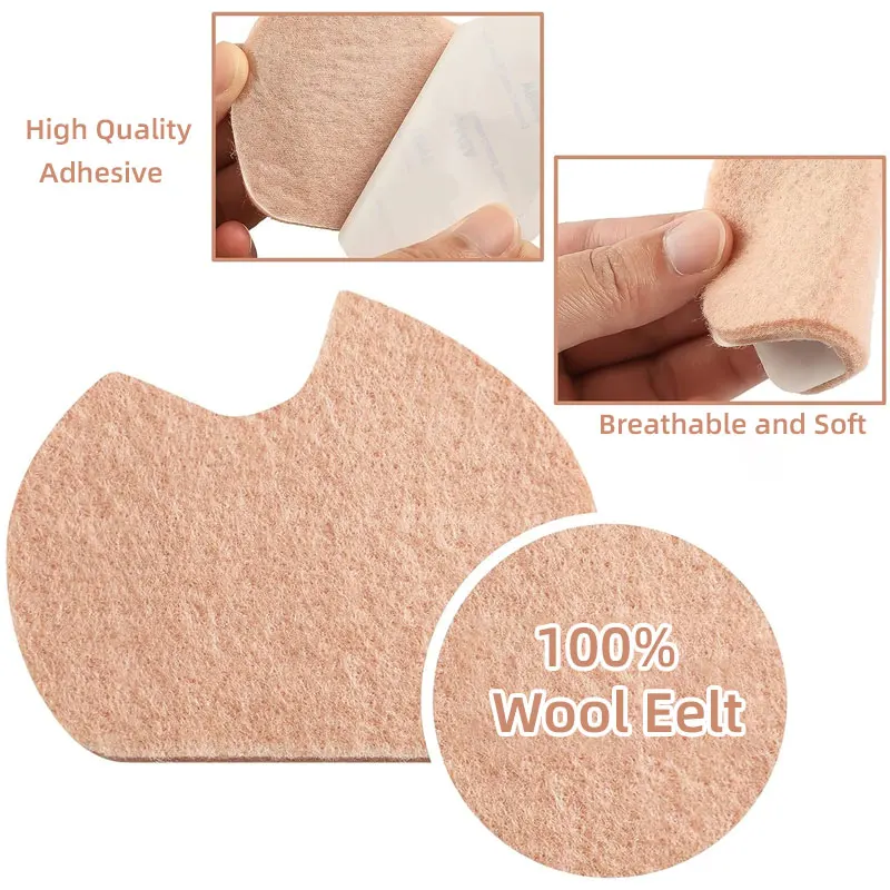 6-72 個中足骨フットパッド鎮痛フェルト前足クッションカルス自己粘着フットクッション男性と女性用