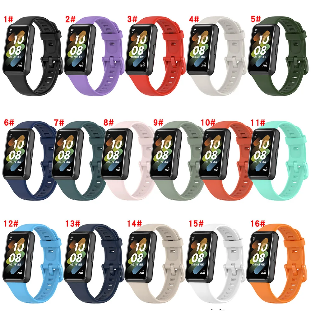 Pulseira de silicone macio para Huawei Band 7, pulseira inteligente, pulseira