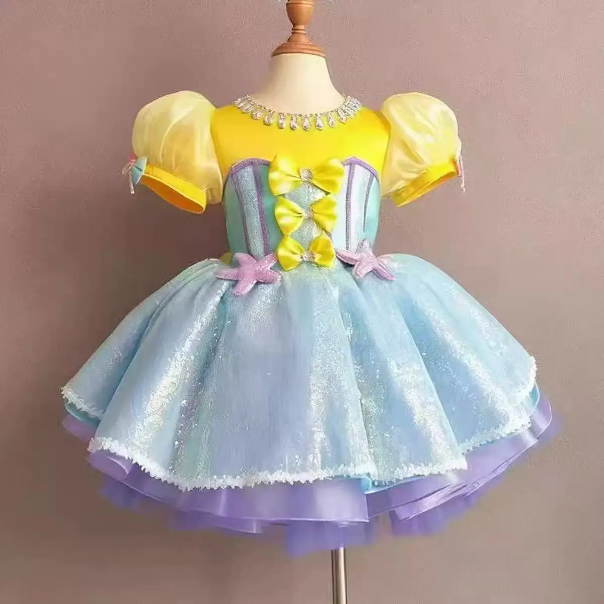 

Cute Girls Sequin Tutu Dress Modern Dance Skirt Kids Birthday Party Stage Performance Dress Carnival Event Kindergarten Skirts