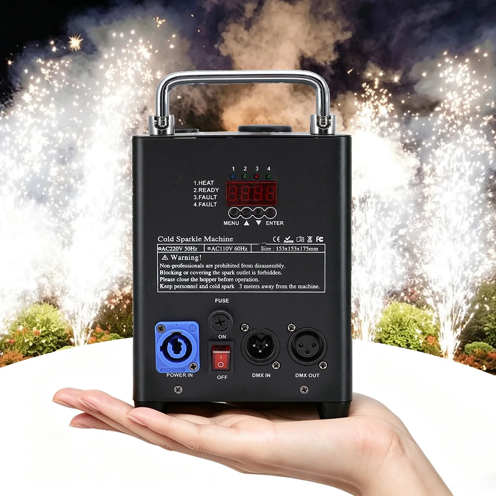 Portable 480W MINI Cold Spark Machine Remote Control Electronic Stage Effect DJ Light Device for Wedding Party Event