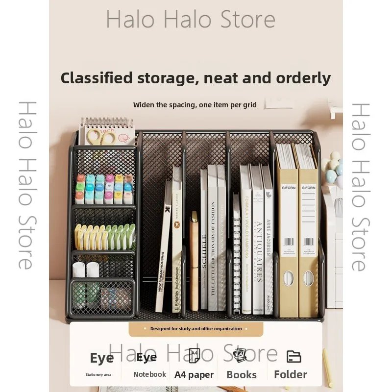 Learning Desktop Simple Bookshelf Book Shelf Metal Bookshelf Multifunctional Document File Shelf