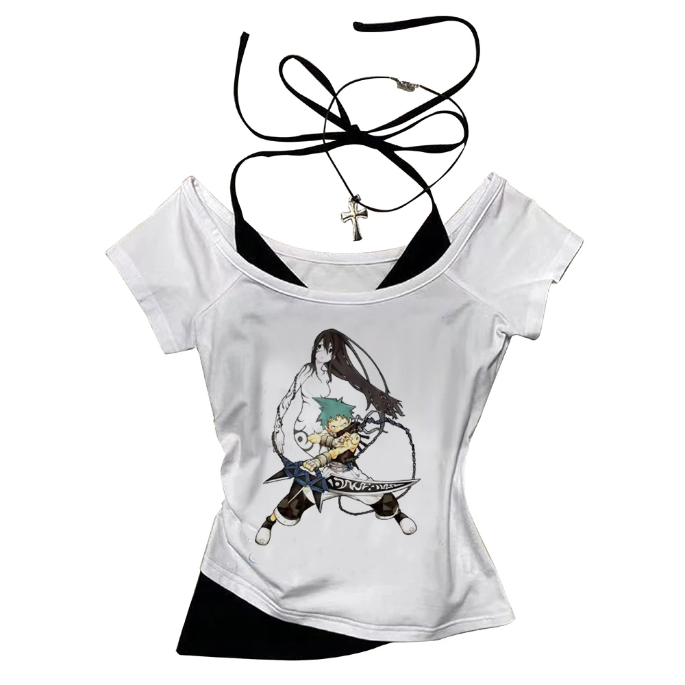 Soul Eater crop top girl scene  japanese clearance sales cutecore dollette tshirt vintage manga japan kawaii