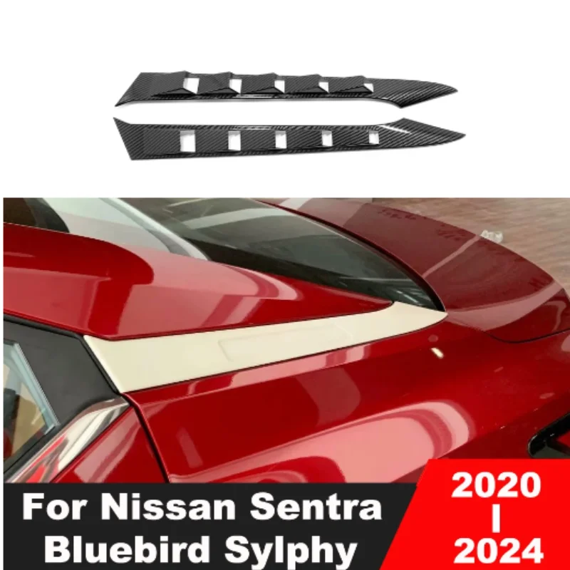 

For Nissan Sentra Bluebird Sylphy 2020 2021 2022 2023 2024 Carbon Fiber Car Rear Window Spoiler Cover Trim Exterior Accessories