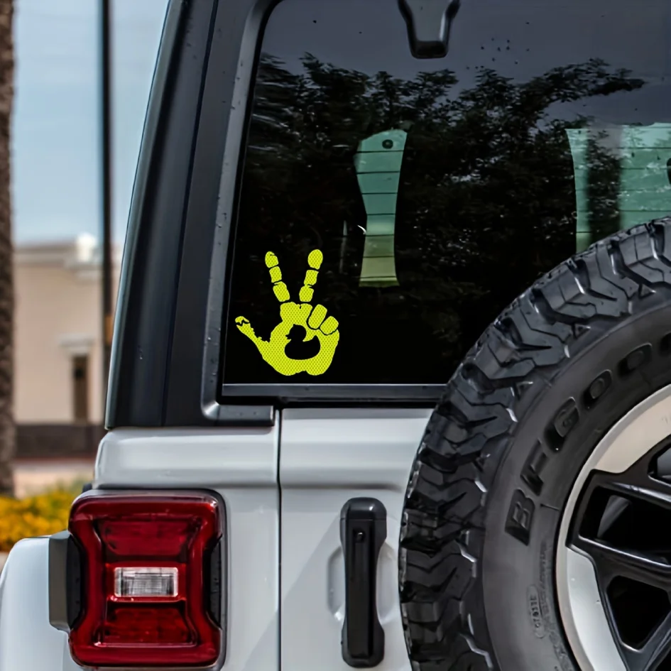 

=engraved stickers, night safe driving anti-collision Fun palms, ducklings, animal prints, stickers, ultra-far 300M reflective