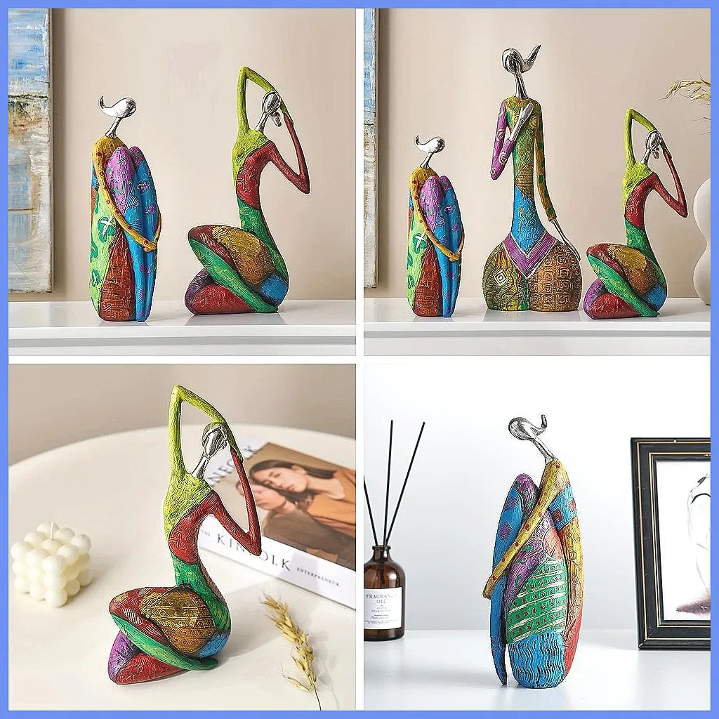 Figuras de escultura femenina abstracta, estatua de arte colorida para decoración del hogar, estantes y gabinetes de oficina