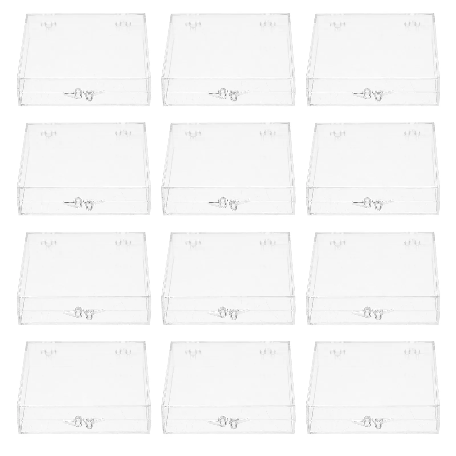 12Pcs Transparent Dust Proof Nail Pieces Storage Box for Salon Workbench Jewelry Organizer Strong Lightweight Portable Fake Nail