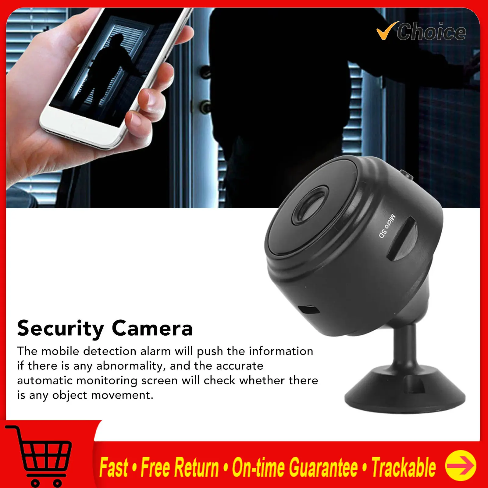 Surveillance System Wireless WiFi Camera 120° Wide Angle 720P Mini Surveillance System CCTV for Children Elders Security Camera