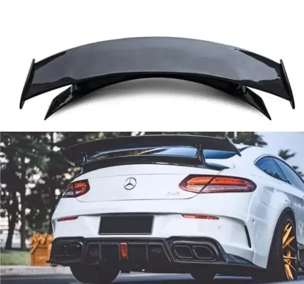 New！ Real Carbon Fiber Car Rear Wing Trunk Lip Spoiler For Mercedes-Benz W205 C200 C63 C43 C63S Coupe AMG 2Door 2015-2020