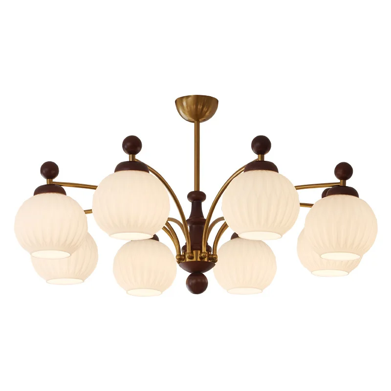 

French antique living room chandelier, American retro glass, dining room bedroom light