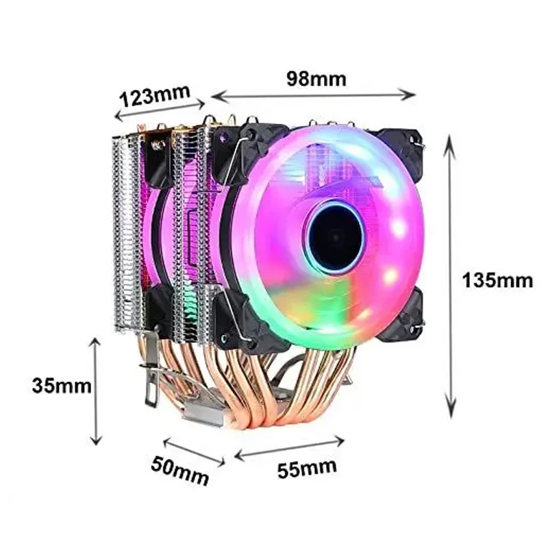 Imagem -04 - Cpu Cooling Tower Fan Tubos de Calor de Contato Direto Cpu Cooling System Cpu Cooler 6