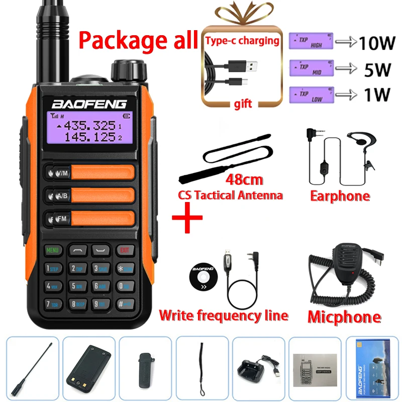 2022 Baofeng UV-16 pro V2 Walkie Talkie IP68 Waterproof UV16 Powerful Ham CB Radio Station Dual Band Transceiver 50KM Intercom