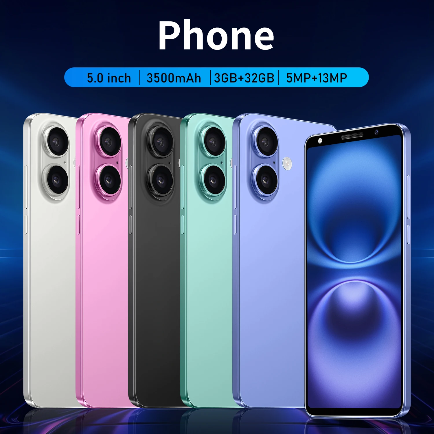 FUFFI-I16 Plus,Smartphone Android,5.0 inch,3+32GB ROM,Dual SIM,3500mAh,Mobile phones,Dual SIM,Google Play Store,Cellphones image 2