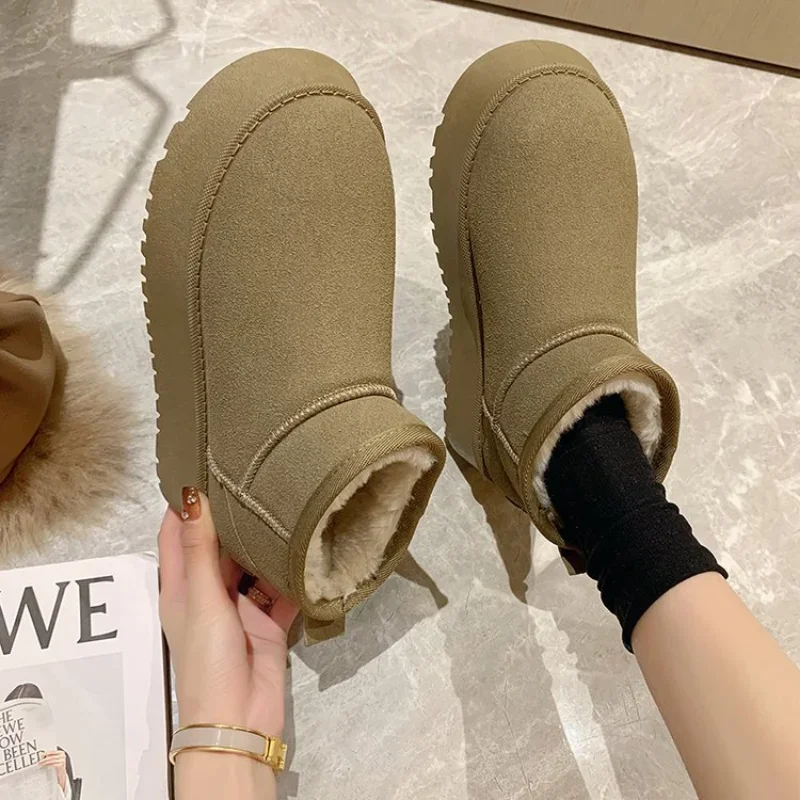 2023 New Classic Thickened Fluff Women\'s Snow Boots Comfortable Warm Ankle Boots Women Winter Ladies Shoes Chunky Botas Mujer