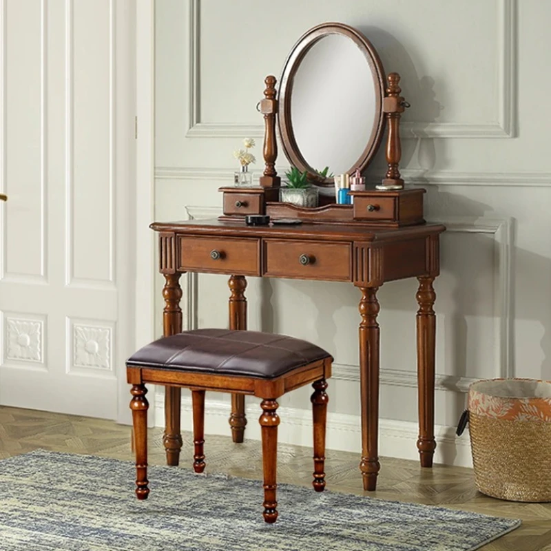 

Stool Modern Girl Dresser Eithe Makeup Luxury Large Women Dressing Table Storage Wooden High End Armadietto Trucco Furniture