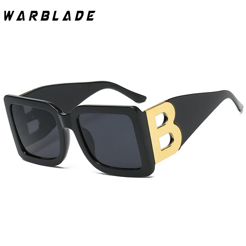 WarBLade 2022 Fashion Oversized The Letter B  Square Luxury Trend Sunglasses Women Men Retro Rectangle Sunglasses Gafas De Sol