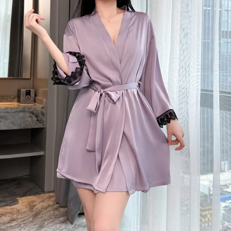 Nightdress Flower Vine Skin-penetrating Waist Lace Hollow Suspender Beautiful Yarn Lace Seductive Sexy Nightdress with Chest Pad