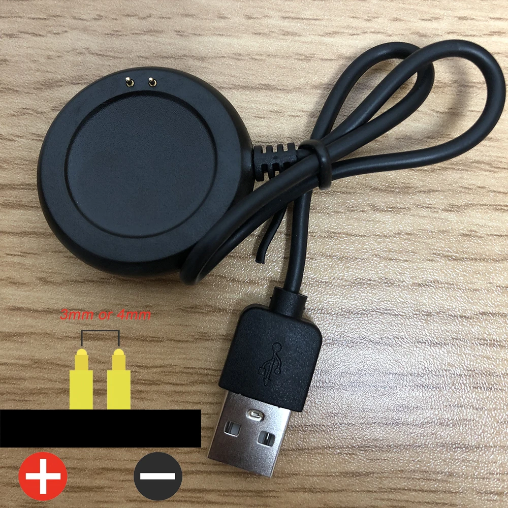 الأصلي كابل الشاحن 4 مللي متر ل SmartWatch X8 ماكس ، 3 مللي متر ل ساعة ذكية T100 زائد ، USB 2 دبوس شاحن ساعة شاحن الطاقة شحن