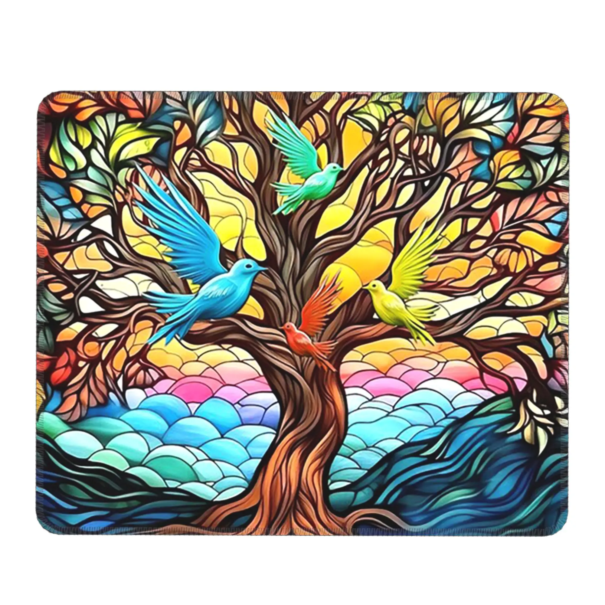 Vibrant Tree And Blue Sky Glass Mouse Pad Computer Keyboard Mouse Mat Gamer PC Laptop Desk Mat Office Table Mats