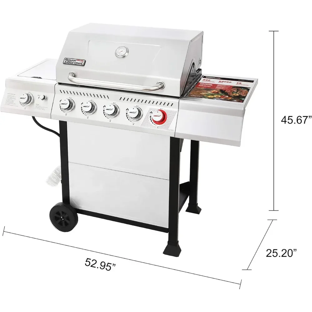 Imagem -05 - Bbq Propane Grill Churrasqueira a Gás Pátio ao ar Livre Jardim Piquenique Cozinhar Quintal 64.000 Btu Aço Inoxidável