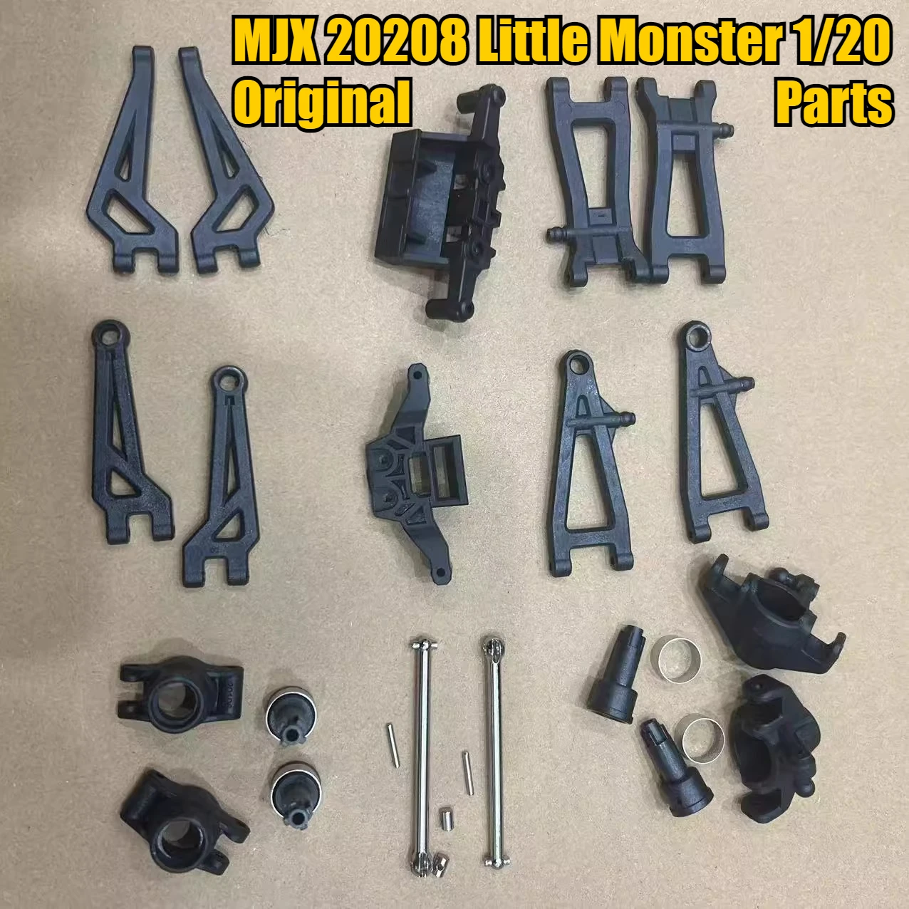 Mjx 20208 pequeno monstro 1/20 rc peças originais do carro amortecedor braço oscilante osso do cão direção assento fixo peças vulneráveis