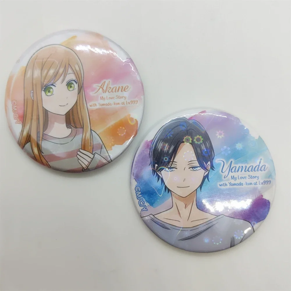 Anime  Yamada-kun At Lv999 Fancy Laser 58mm Brooch Figure Backpack Decoration Cosplay Collections