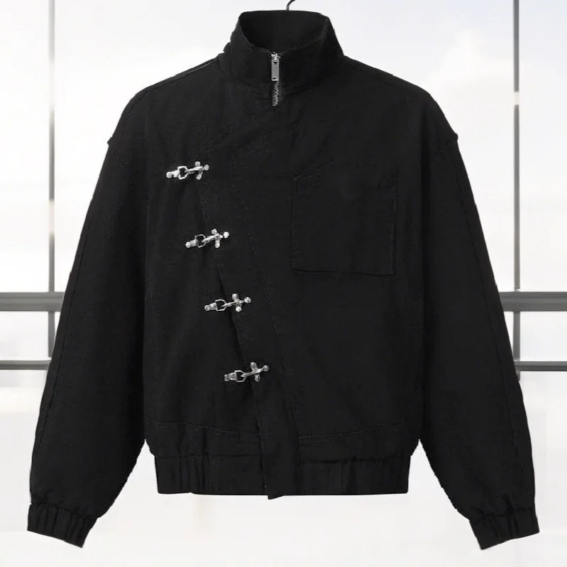

Women' S Vintage Autumn Winter Jacket Airplane Buckle Loose Lapel Coat Full Sleeve Outwears 2026 New Lady High Streetwears