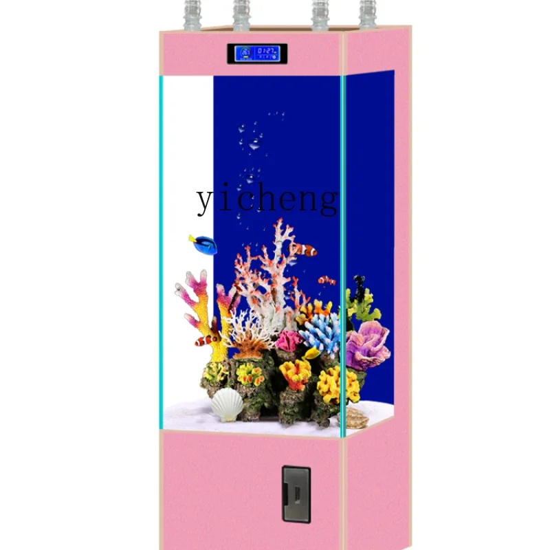 

YY New Fish Tank Super White Fish Tank Small and Medium Fish Tank Living Room Home Fish Tank