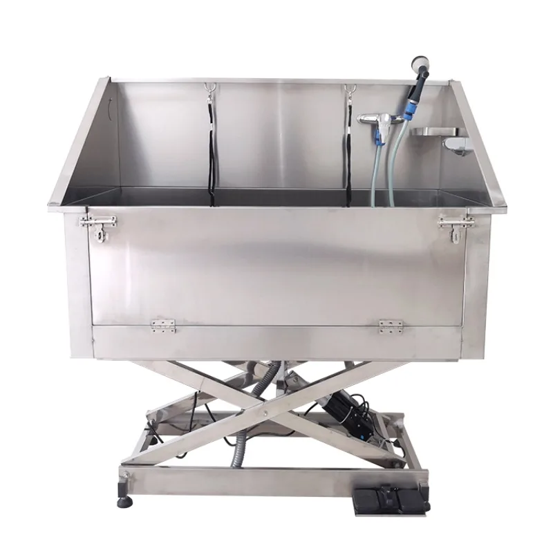 Wholesale Price Big Door Electric Lifting Bathtub For Pet Salon Stainless Steel Tub Washing Station