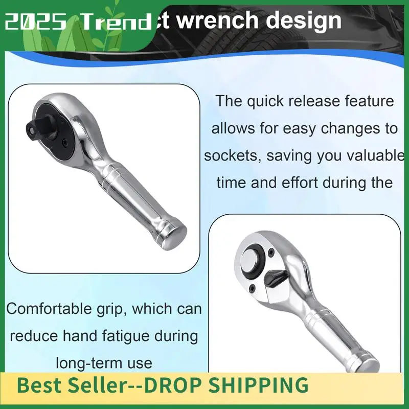 

AA14 New 3PCS Mini Ratchet Wrench 1/4 1/2 3/8 Double Headed Ratchet Wrench Multifunctional 72 Teeth Quick Release Ratchet Wrench