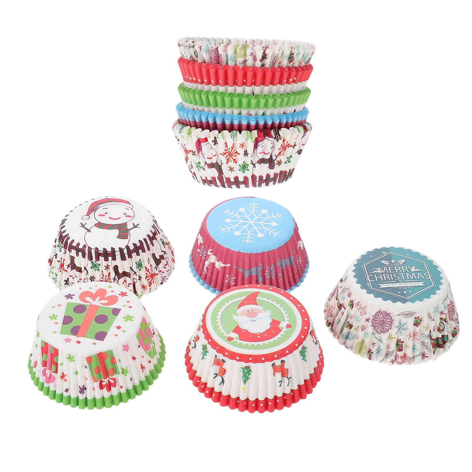 

Cupcake Liners Greaseproof Cups Baking Decorative Heat-resistant Holder Christmas Decoration