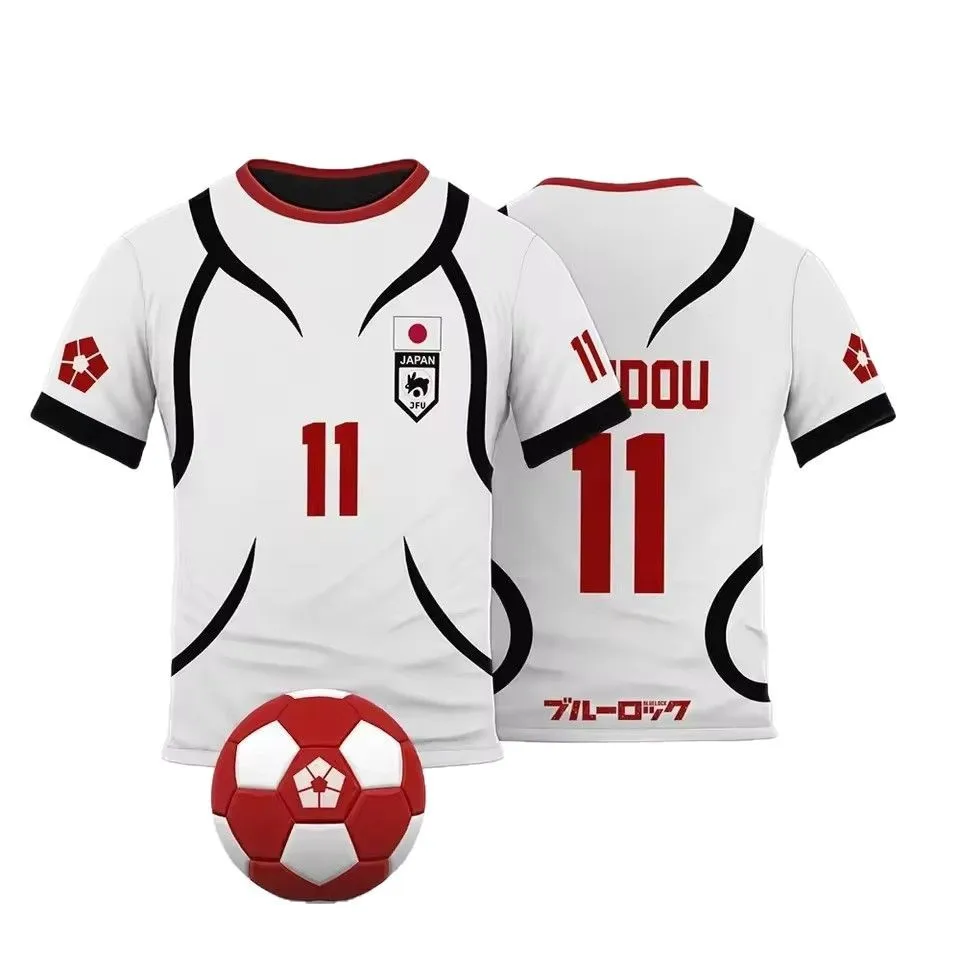 Blue Lock Japan  White Cartoon Anime Cosplay Men Jersey Summer Short Sleeve Children Tee Tops Fashion T-shirt