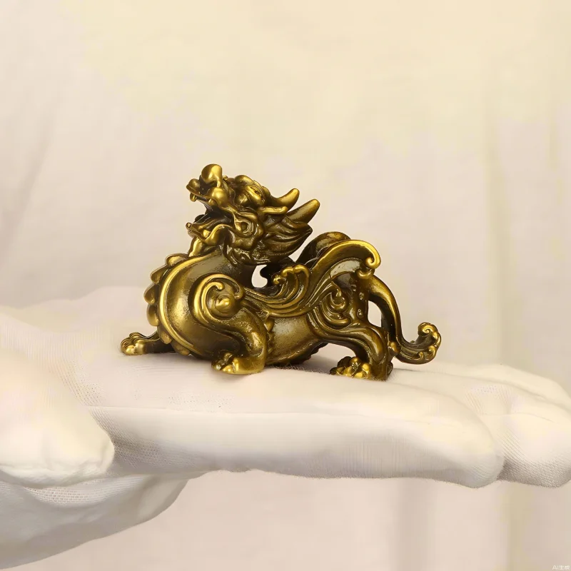 

Pure Brass Pixiu Ornaments Male and Female Pair Wealth-Attracting Wealth-Keeping Retro One-Way Office Desk Chinese Style Tea Pet